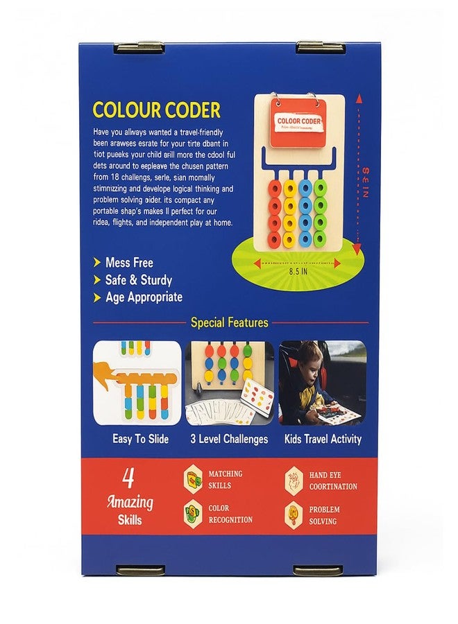 FOROLY Colour Coder Fun Filled Brain Exercise Puzzle, Wooden Logic Game, Multiple Levels, Kids Montessori Slide Puzzle I Color & Pattern Matching Learning Toys (Ages 4+) - Image 3